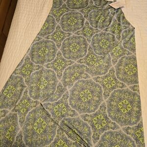 Stylish Green and Gray Patterned Dress